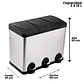 BASURERO ACERO INOXIDABLE TRIPLE 15 L X3 SOIN - Miniatura 2