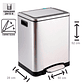 BASURERO ACERO INOXIDABLE CIERRE SUAVE DUO 15 L X2 SOIN - Miniatura 2