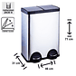 BASURERO ACERO INOXIDABLE CIERRE SUAVE DUO 30 L X2 SOIN - Miniatura 2