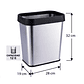 BASURERO ACERO INOXIDABLE OFICINA 12 L SOIN - Miniatura 2