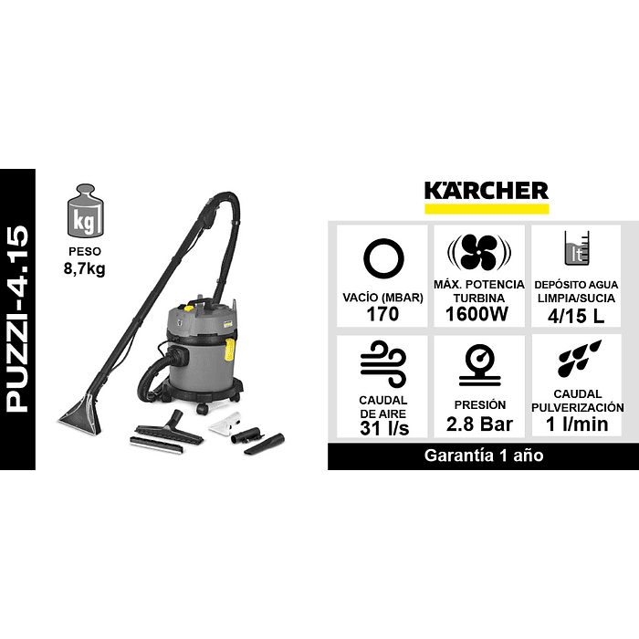 LAVADORA ASPIRADORA PUZZI 4/15 KARCHER 2