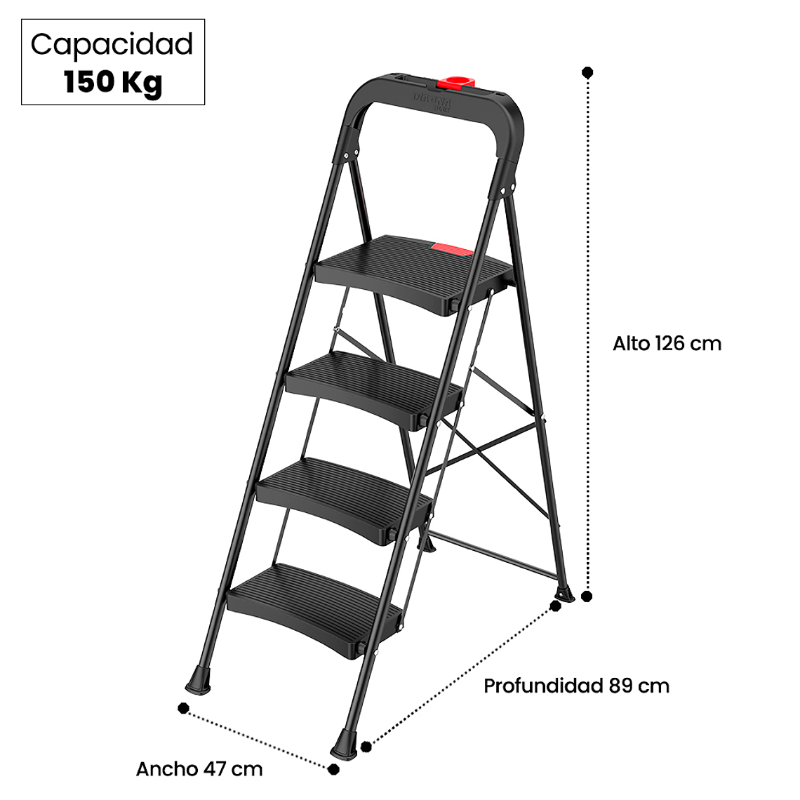  PISO ESCALERA PLEGABLE 4 PELDAÑOS LUXURY MAGNA PLUS 2