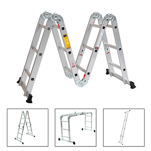 ESCALERA MULTIPROPOSITO ALUMINIO 12 PELDAÑOS 150 KG