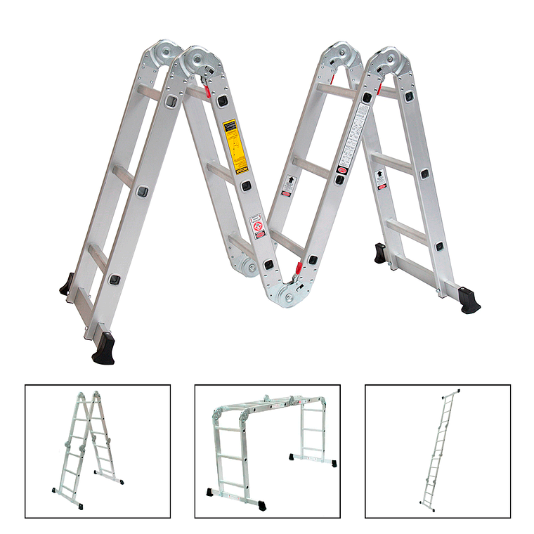 ESCALERA MULTIPROPOSITO ALUMINIO 12 PELDAÑOS 150 KG 1