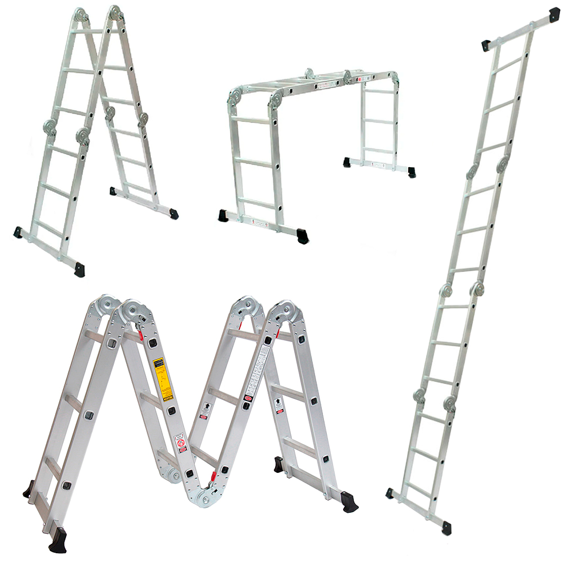 ESCALERA MULTIPROPOSITO ALUMINIO 12 PELDAÑOS 150 KG 3