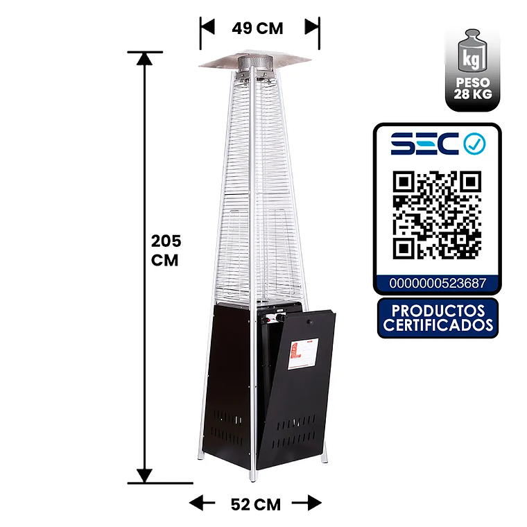 ESTUFA DE PATIO EXTERIOR PIRAMIDE 13 KW 2