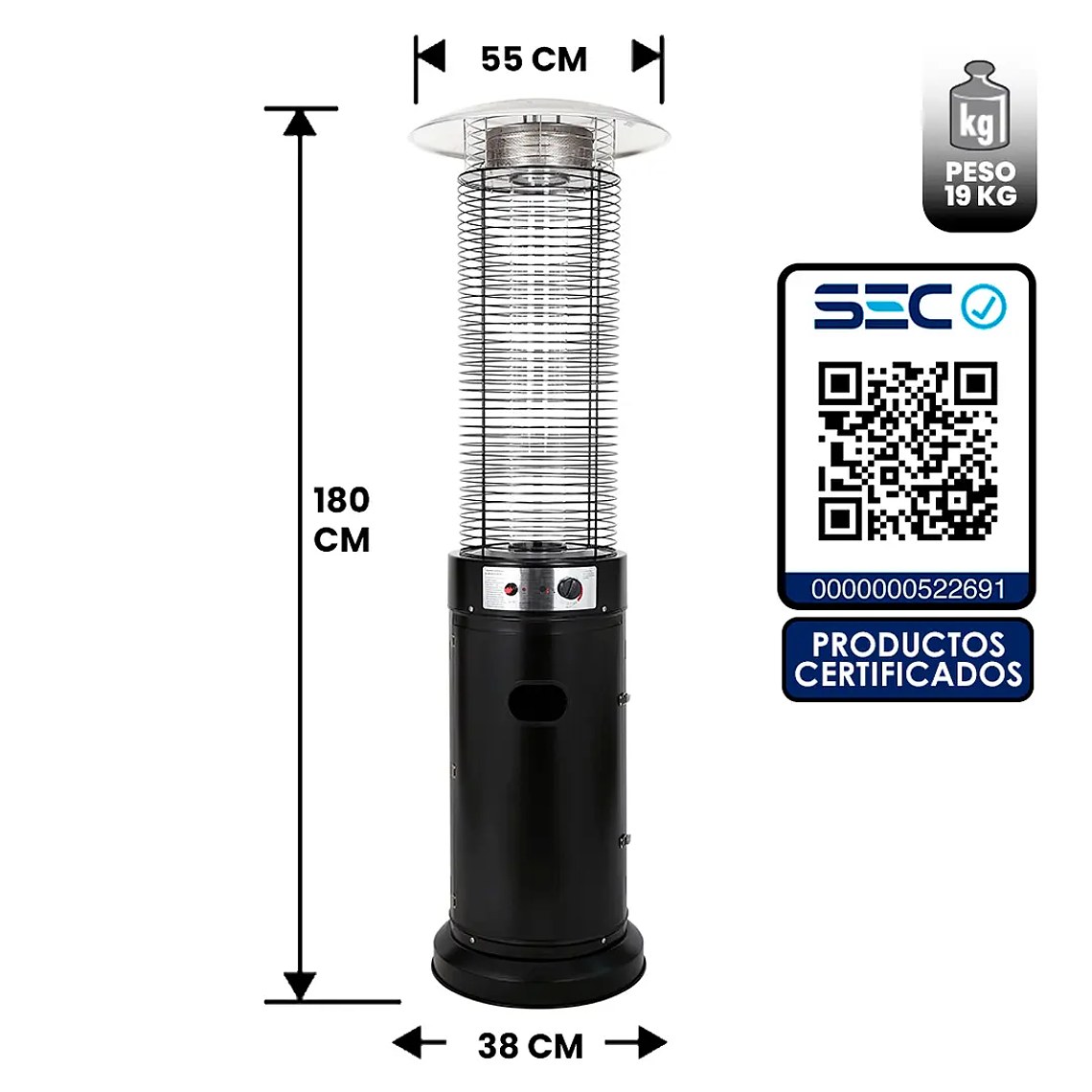 ESTUFA DE PATIO EXTERIOR CILINDRO 13 KW 2