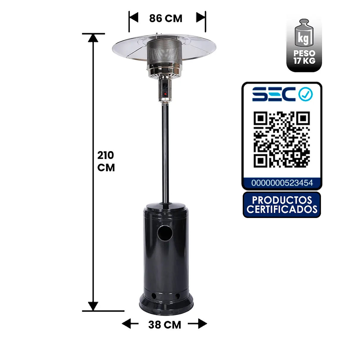 ESTUFA DE PATIO EXTERIOR SOMBRERO 13 KW 1