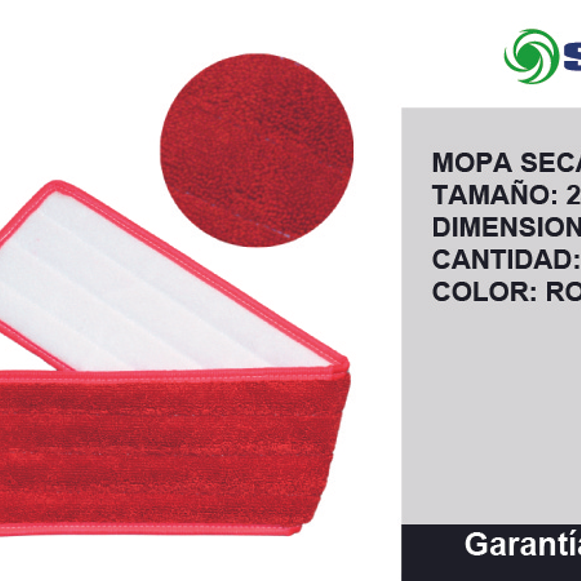 MOPA SECA DE MICROFIBRA - Roja 24” 3