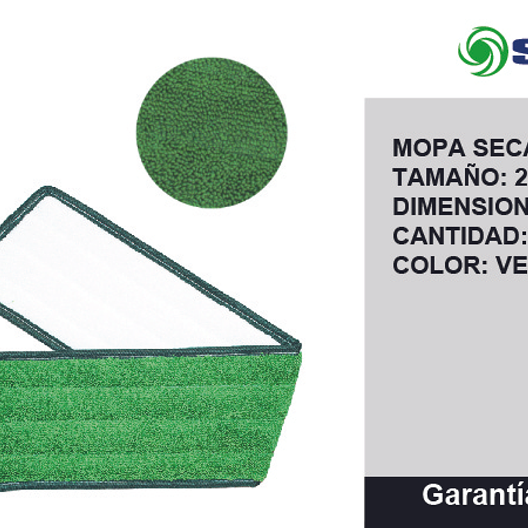 MOPA PLANA DE MICROFIBRA - Verde 24” 3