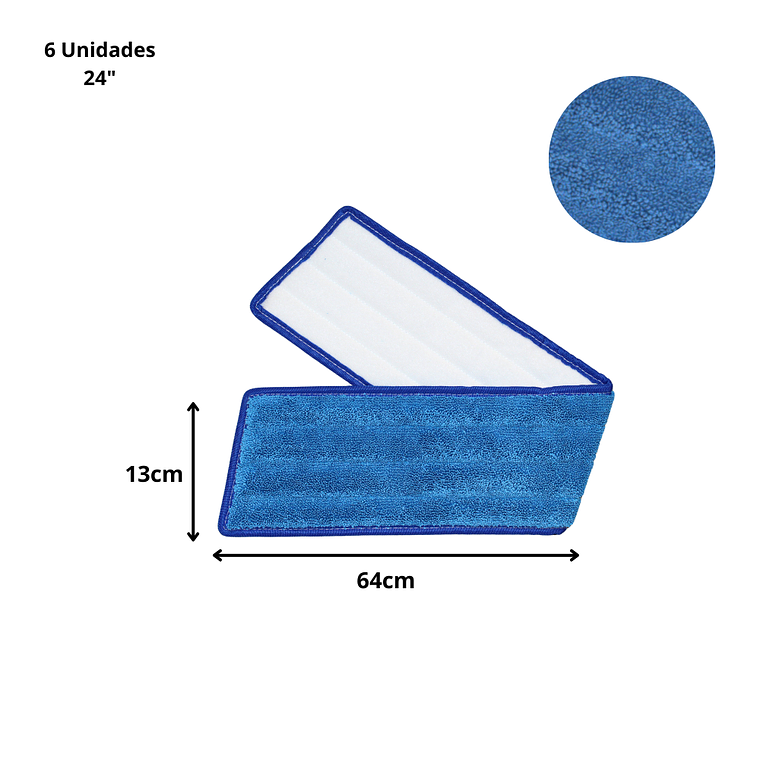 MOPA PLANA DE MICROFIBRA - Azul 24” 2