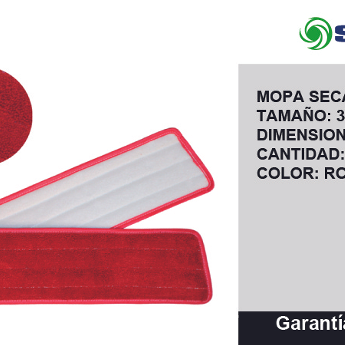 MOPA SECA DE MICROFIBRA - Roja 36” 3