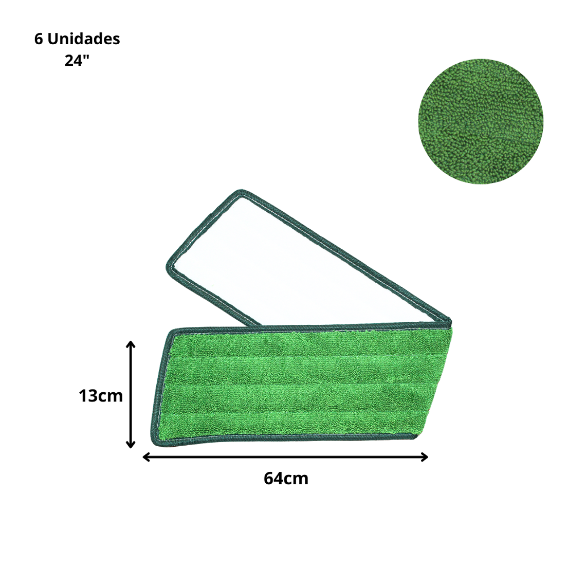 MOPA PLANA DE MICROFIBRA - Verde 24” 2