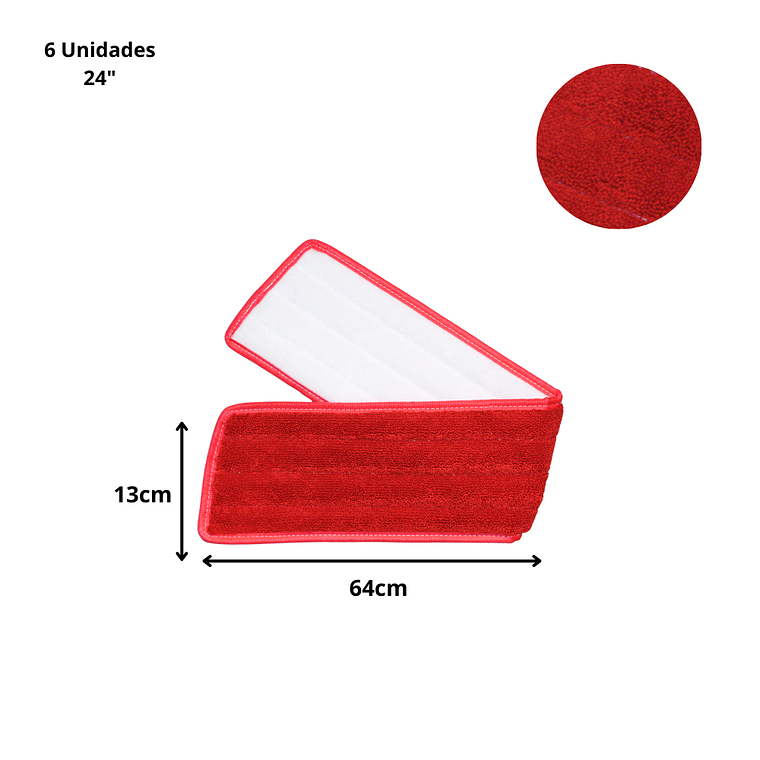 MOPA SECA DE MICROFIBRA - Roja 24” 2