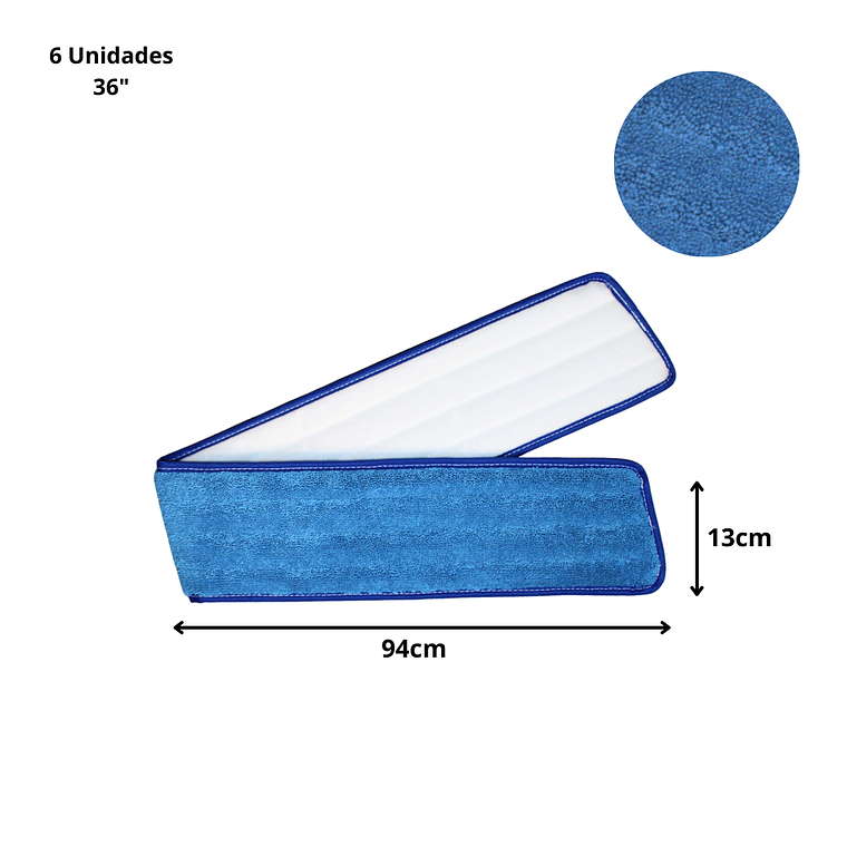 MOPA PLANA DE MICROFIBRA - Azul 36” 2