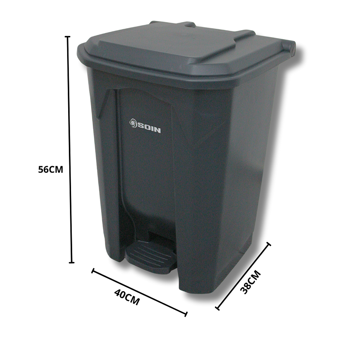 BASURERO PLÁSTICO CON PEDAL 50 L SOIN 5