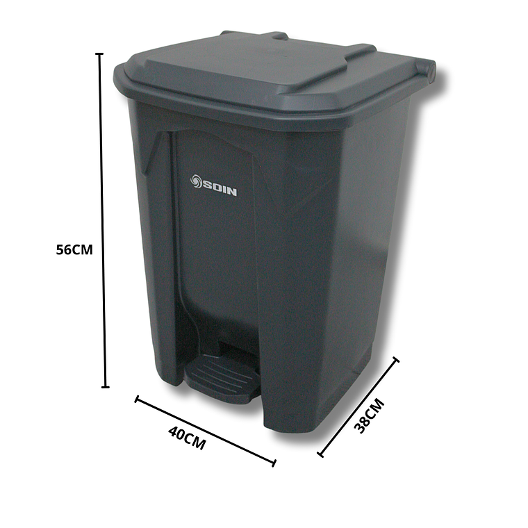 BASURERO PLÁSTICO CON PEDAL 50 L SOIN 5