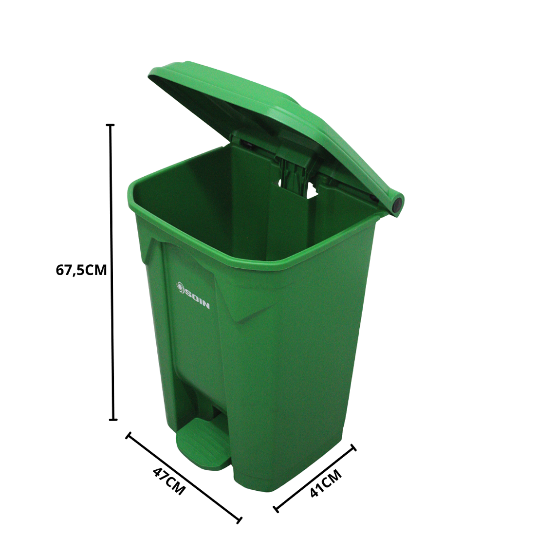 BASURERO PLÁSTICO CON PEDAL 80 L SOIN 2