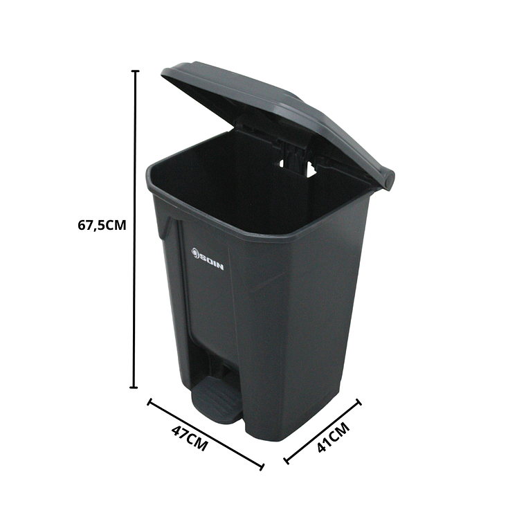 BASURERO PLÁSTICO CON PEDAL 80 L SOIN 7