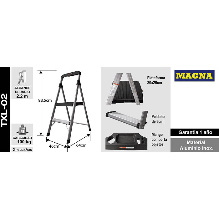 PISO ESCALERA INDUSTRIAL 2 NIVELES CON BARANDA DE APOYO 6