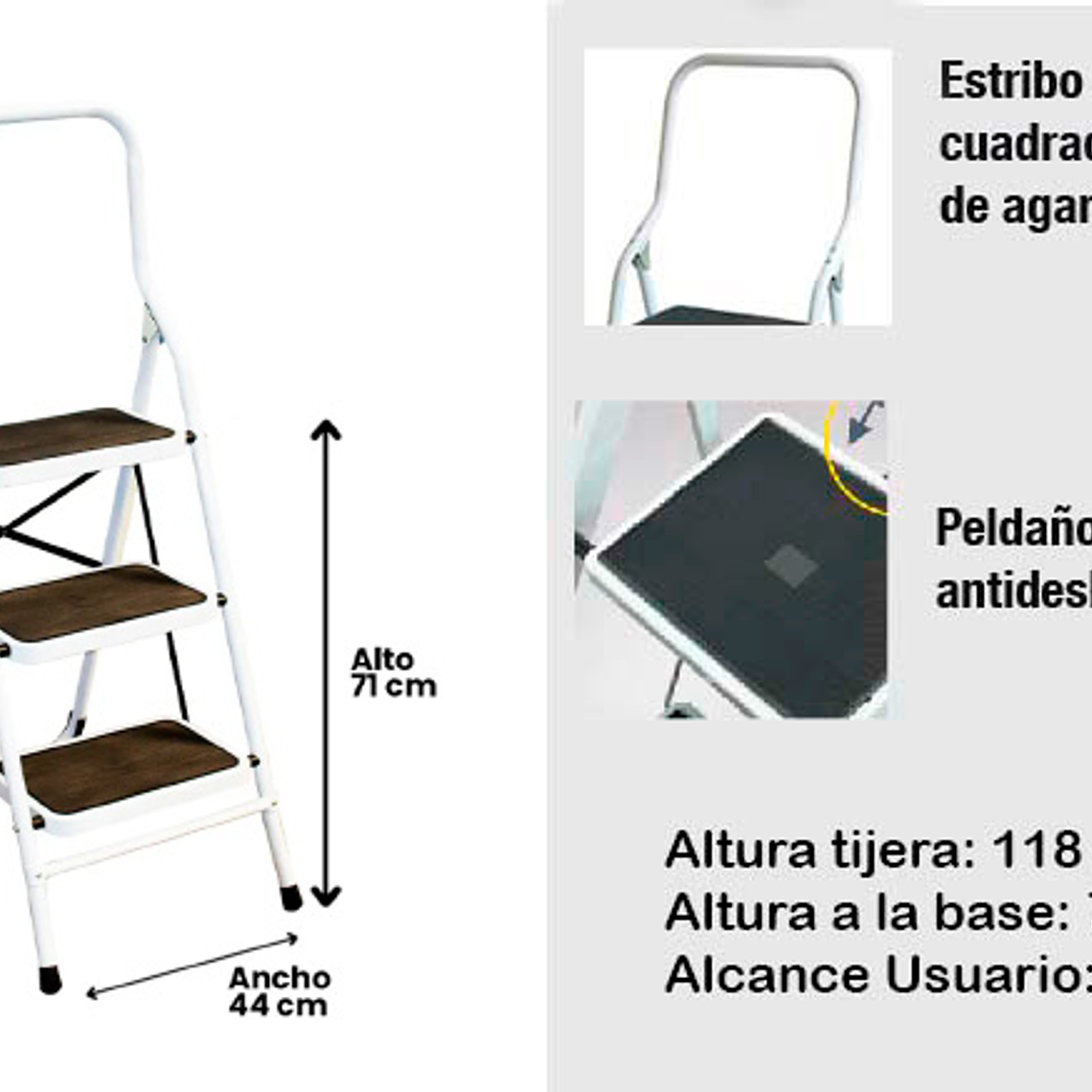PISO ESCALERA PLEGABLE 3P CON ASA 3
