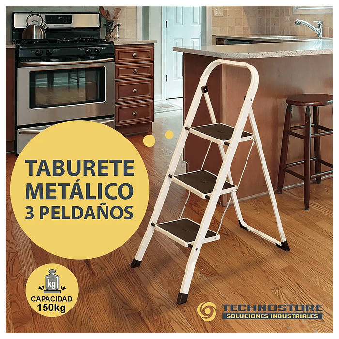 PISO ESCALERA PLEGABLE DE ACERO 3 PELDAÑOS PROFESIONAL 5
