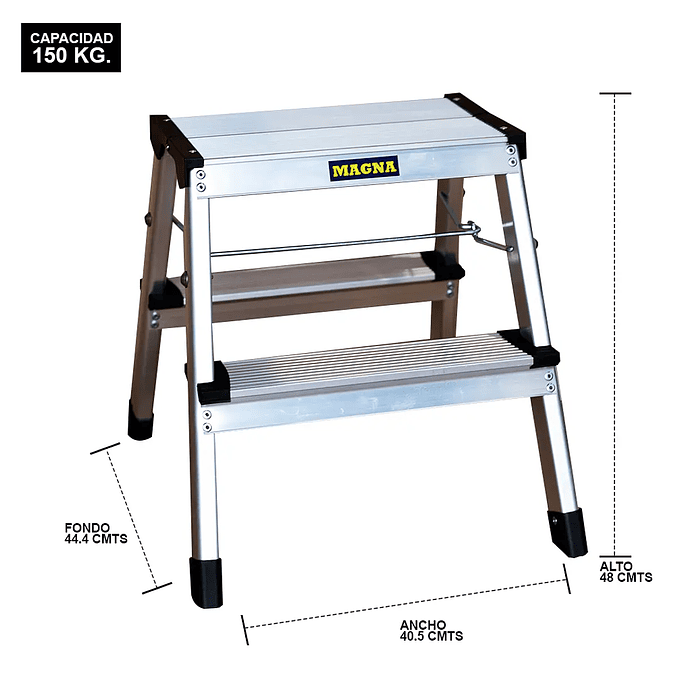 PISO ESCALERA ALUMINIO PLEGABLE 2 PELDAÑOS 3
