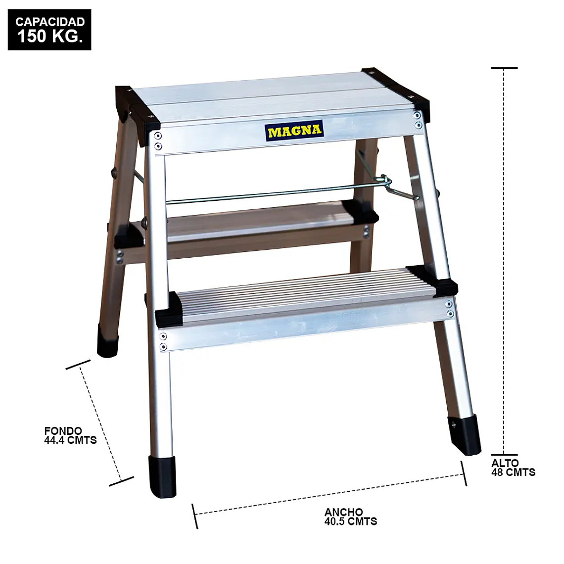 PISO ESCALERA ALUMINIO PLEGABLE 2 PELDAÑOS 3