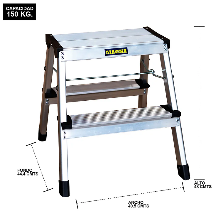 PISO ESCALERA ALUMINIO PLEGABLE 2 PELDAÑOS 3
