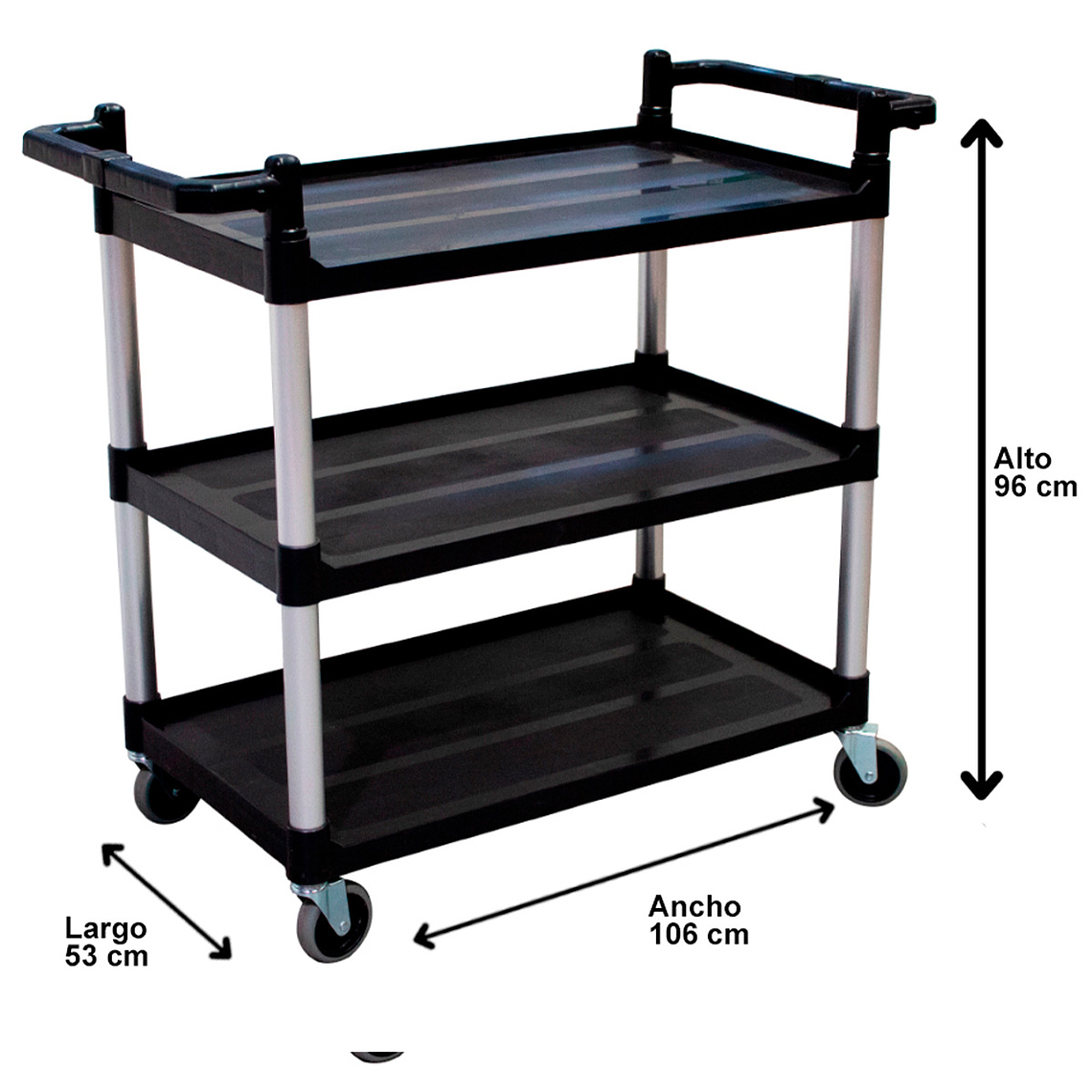 CARRO NEGRO - 85KG - 53x106x96cm 2