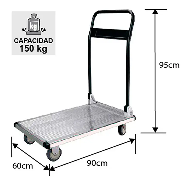 CARRO ALUMINIO MANGO ABATIBLE Y PLEGABLE 150 KG. 2