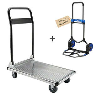 KIT CARRO DE ALUMINIO PLATAFORMA + CARRO PLEGABLE GRATIS