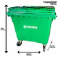CONTENEDOR DE BASURA CON RUEDAS 1100 L - Miniatura 2