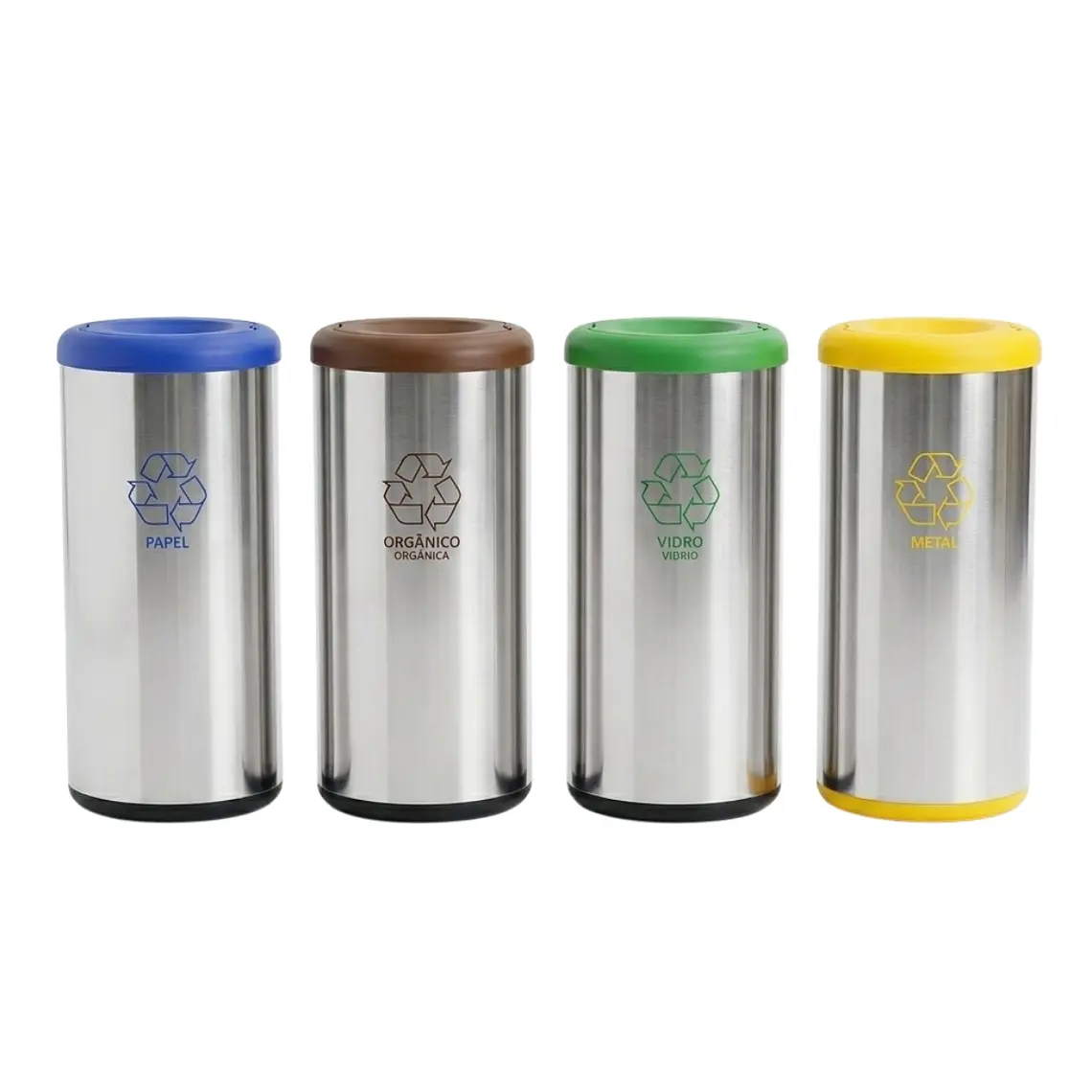 KIT BASUREROS VAIVEN ACERO INOXIDABLE 40L  1