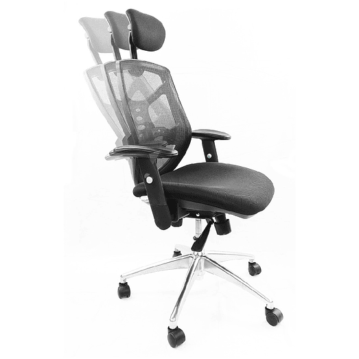 SILLA GERENCIAL ERGONOMICA CON CABECERA BASE ALUMINIO 5