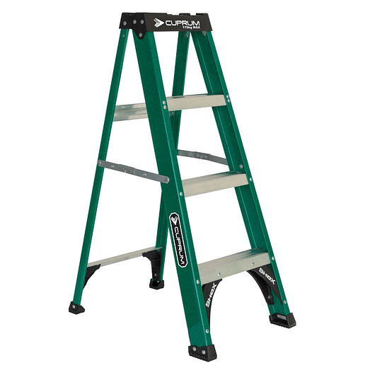 ESCALERA FIBRA VIDRIO TIJERA 1.22 M. 4 PELDAÑOS CUPRUM 1