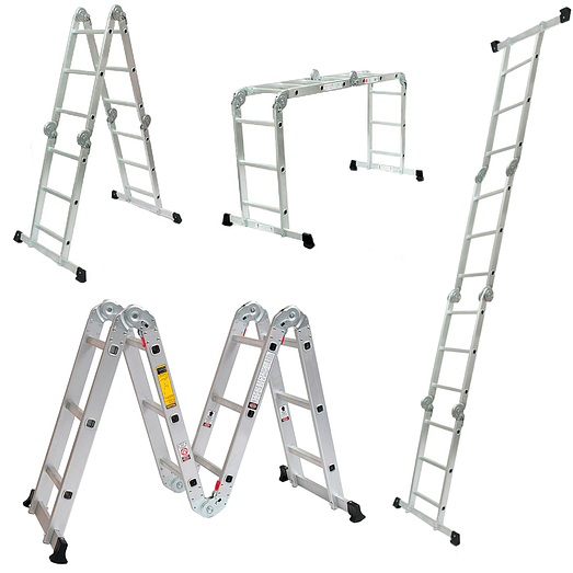 ESCALERA MULTIPROPOSITO ALUMINIO 12 PELDAÑOS 150 KG 1