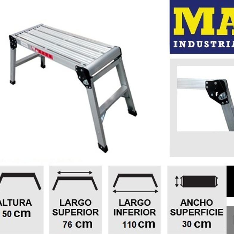 ESCALERA PLATAFORMA ALUMINIO 50 CM MAGNA 3