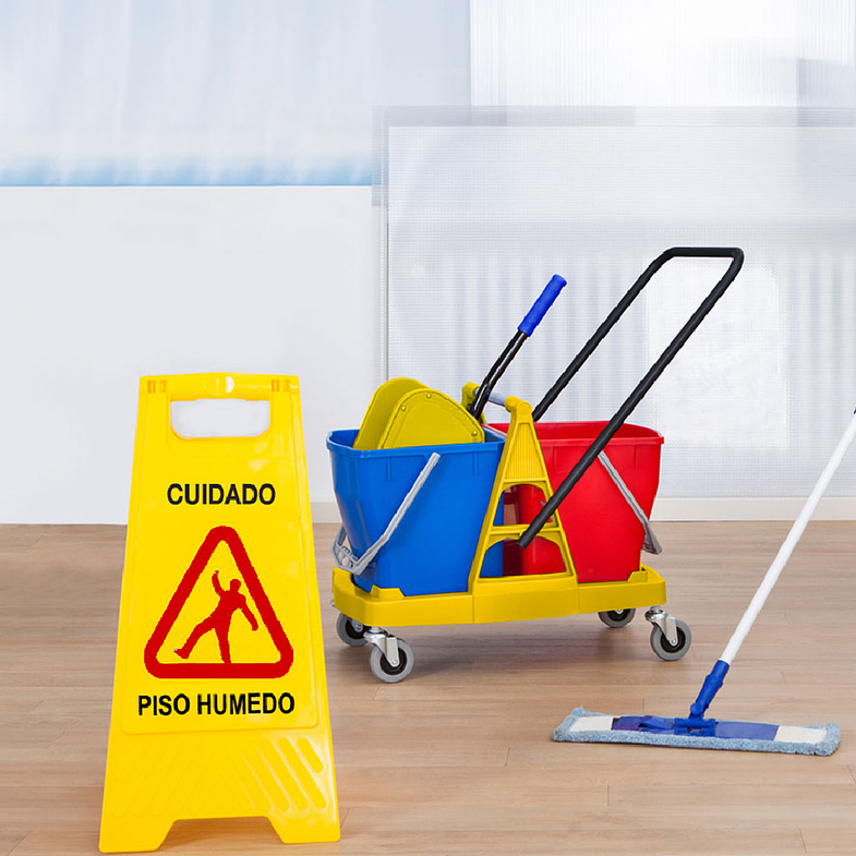 SEÑALETICA PISO HUMEDO AMARILLO 61 CM 3