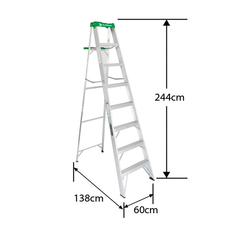 ESCALERA ALUMINIO TIJERA 8 PELDAÑOS 2.44 M. CUPRUM 2