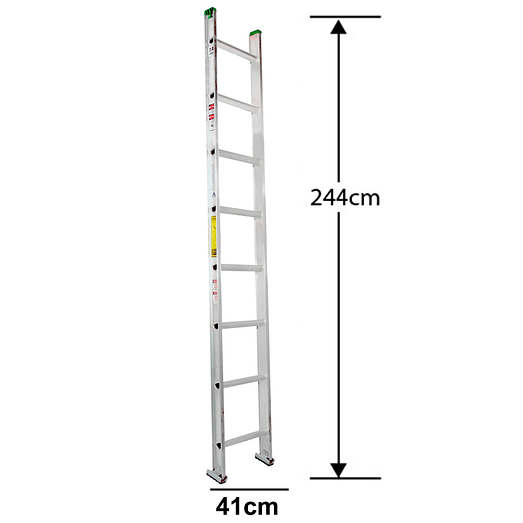 ESCALERA ALUMINIO RECTA SIMPLE 2.44 MTS. 8 PELDAÑOS CUPRUM 2