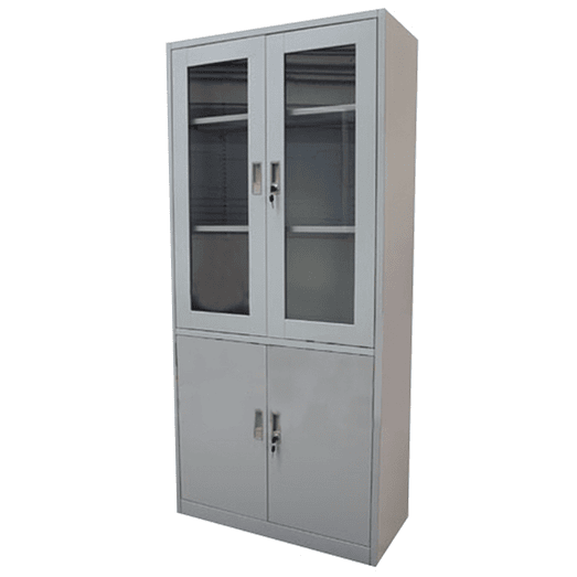 ARMARIO LOCKER METALICO 4 PUERTAS CON VITRINA 185 CM 1