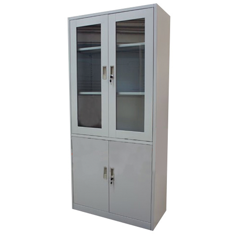 ARMARIO LOCKER METALICO 4 PUERTAS CON VITRINA 185 CM 1