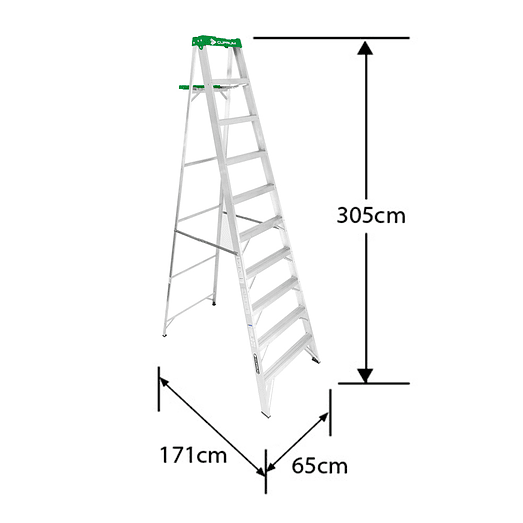ESCALERA ALUMINIO TIJERA 10 PELDAÑOS 3.05 M. CUPRUM 2