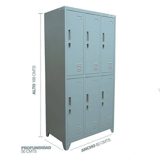 LOCKER 3 CUERPOS 6 CASILLEROS 2