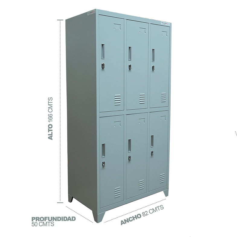 LOCKER 3 CUERPOS 6 CASILLEROS 2