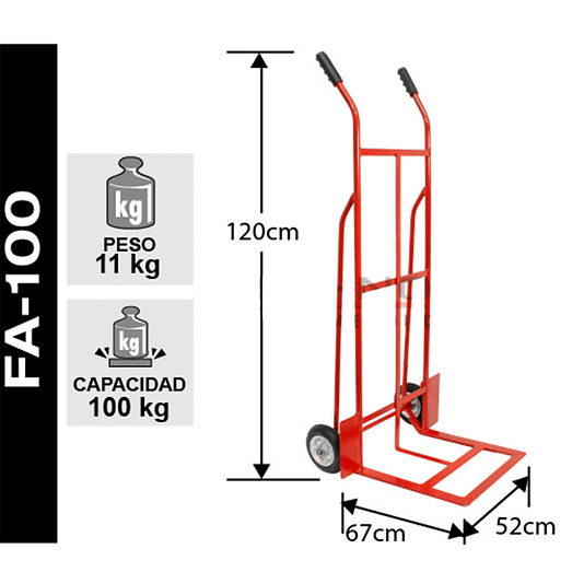 CARRO DE CARGA YEGUA ACERO 100 KG TECNOPLUS 2