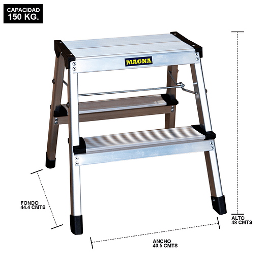 PISO ESCALERA PLEGABLE 2 PELDAÑOS ALUMINIO MAGNA 2