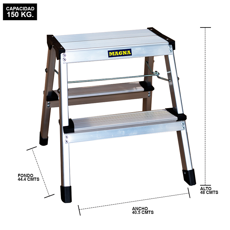 PISO ESCALERA PLEGABLE 2 PELDAÑOS ALUMINIO MAGNA 2