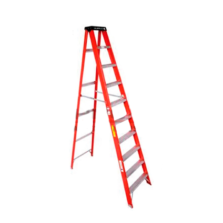 ESCALERA TIJERA FIBRA DE VIDRIO 10 PELDAÑOS TAPA PRO TOP CUPRUM 1